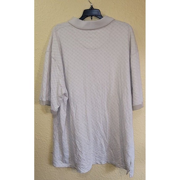 Red Macaw Mens Polo Shirt 3XLT Beige Patterned Short Sleeve - Picture 4 of 12